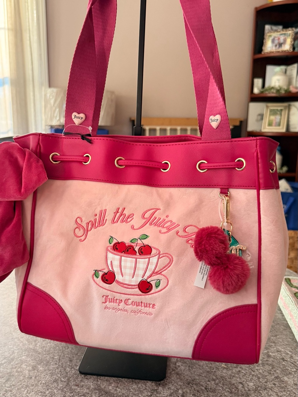 Juicy Couture Sweet Tea Party Tote Pink Clay